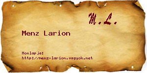 Menz Larion névjegykártya
